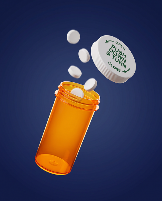 8DR Prescription Vial with Push & Turn Caps (450 pcs)
