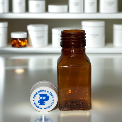 30mL / Oz Premium Methadone Bottles With Child-Resistant Push & Turn Caps (1000 Pieces)