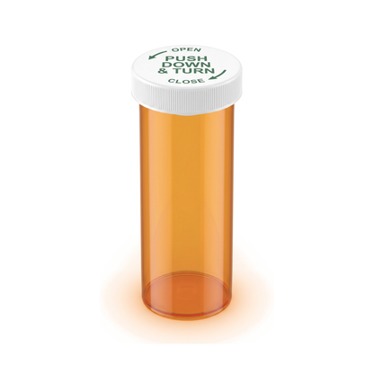 40DR Prescription Vial with Push & Turn Caps (180 pcs)