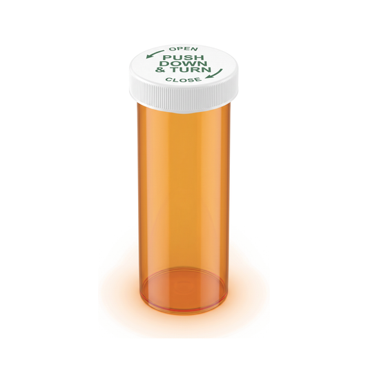 40DR Prescription Vial with Push & Turn Caps (180 pcs)