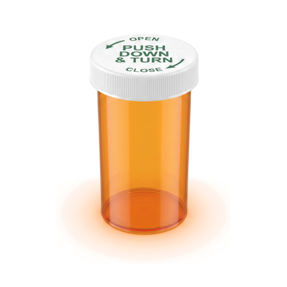 8DR Prescription Vial with Push & Turn Caps (450 pcs)