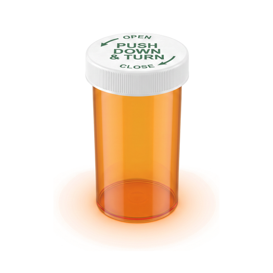 8DR Prescription Vial with Push & Turn Caps (450 pcs)