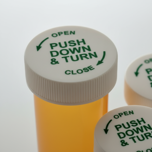 8DR Amber Vial with Push-and-Turn Caps (450 pcs)